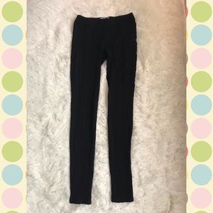 Black Textured Leggings